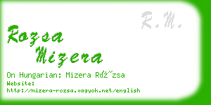 rozsa mizera business card